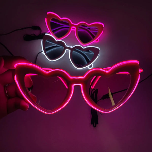 Glowing Heart Party Glasses