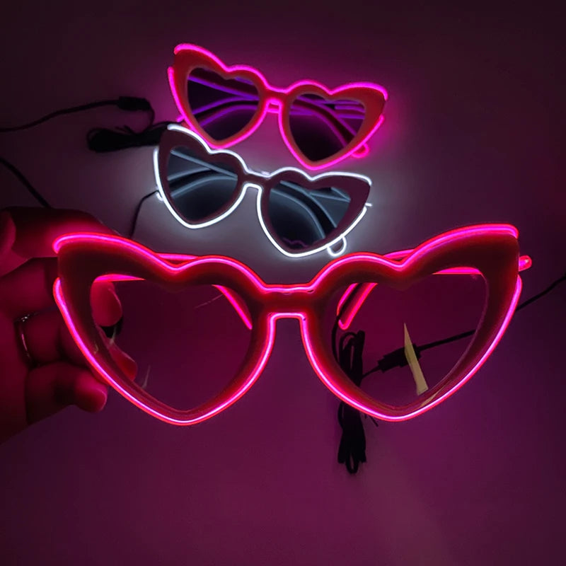 Glowing Heart Party Glasses