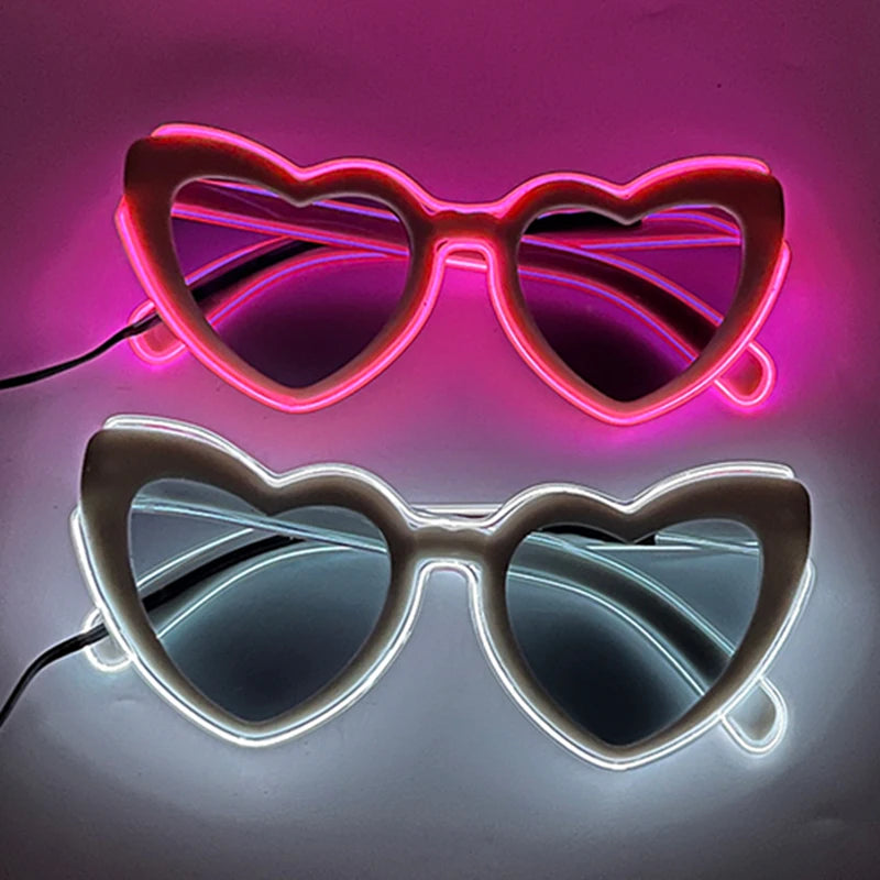 Glowing Heart Party Glasses